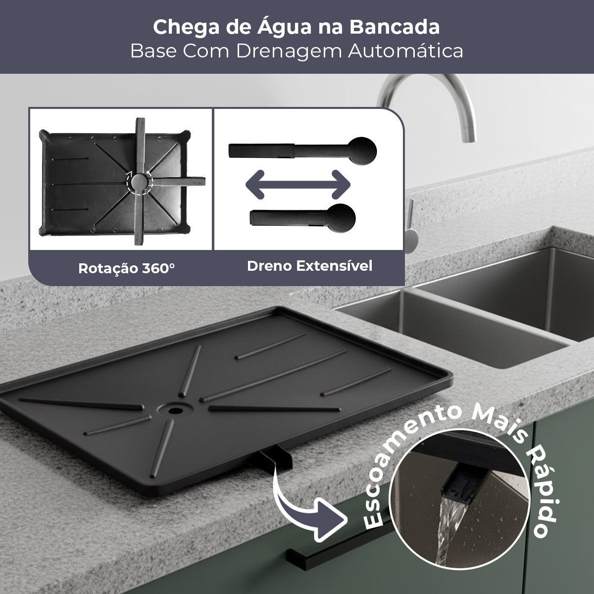 Escorredor de Louça com Escoamento Automático e Suporte - Escorredores de Louça - Decolab - imagem 7