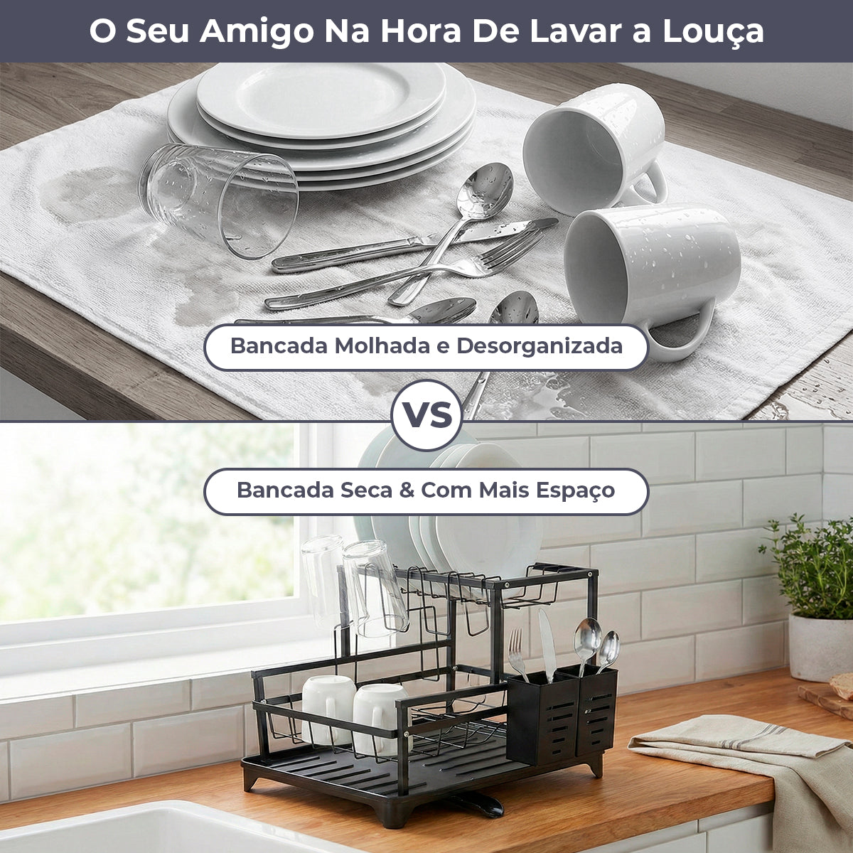 Escorredor de Louça com Escoamento Automático e Suporte - Escorredores de Louça - Decolab - imagem 6