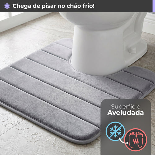 Jogo 3 Peças Tapetes Banheiro Super Soft Antiderrapante