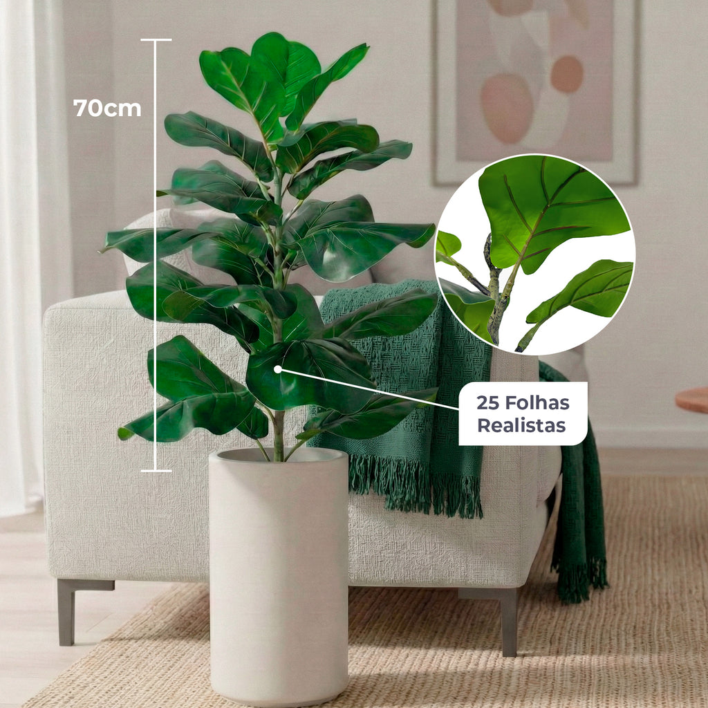 Ficus Lyrata Artificial 70 cm com 25 Folhas