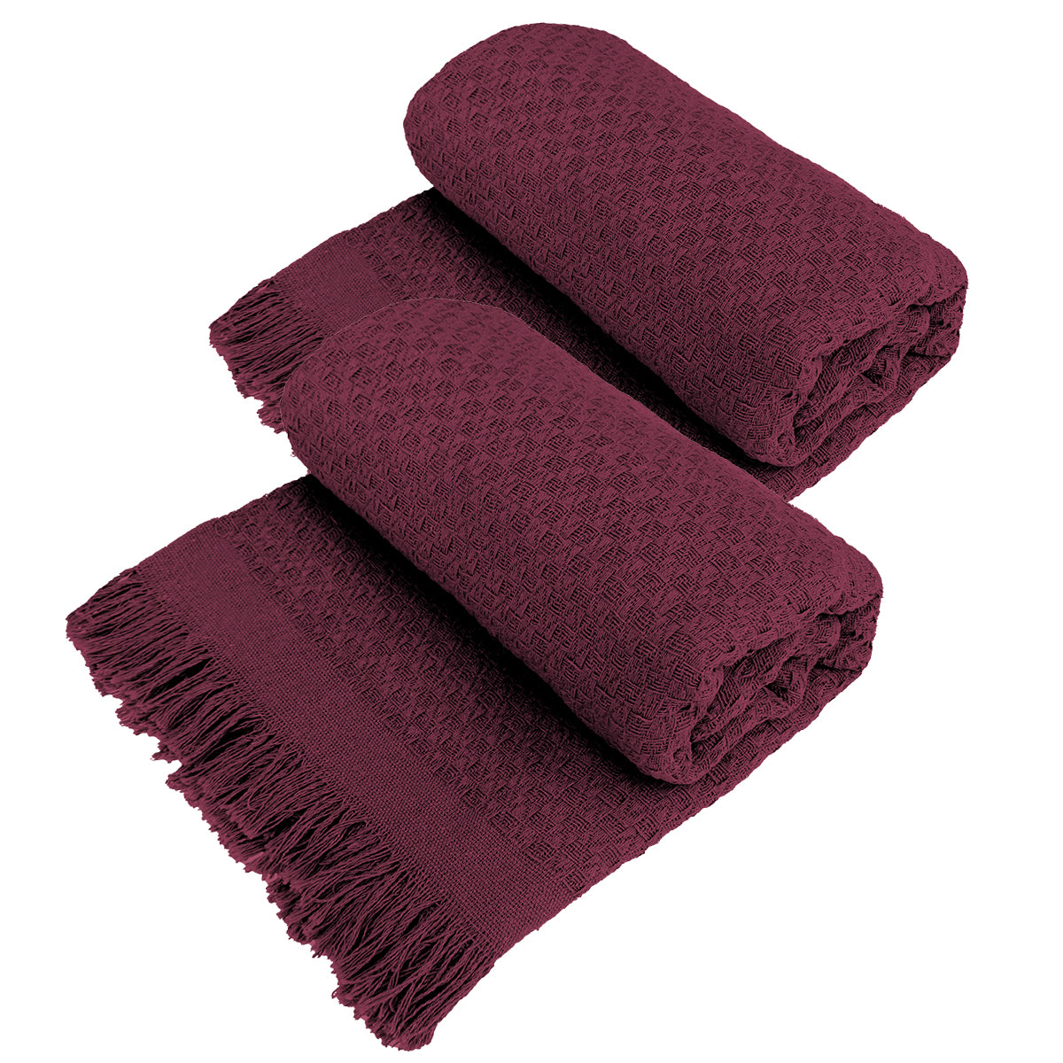 Kit 2 Mantas para Sofá com Franjas 150x120 cm