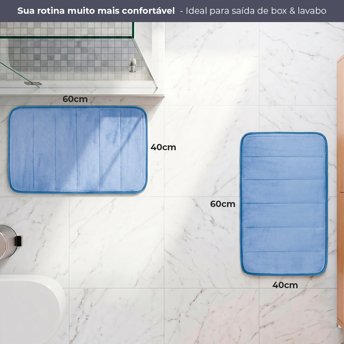 Kit 2 Tapetes Banheiro Super Comfort 60x40