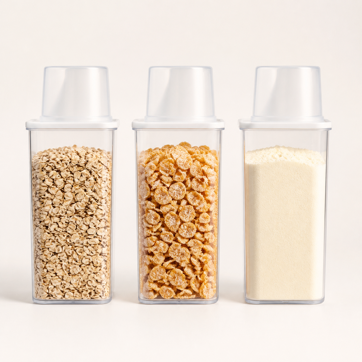 Kit 3 Potes com Bico Dosador para Mantimentos - Potes para Alimentos - Decolab - foto principal