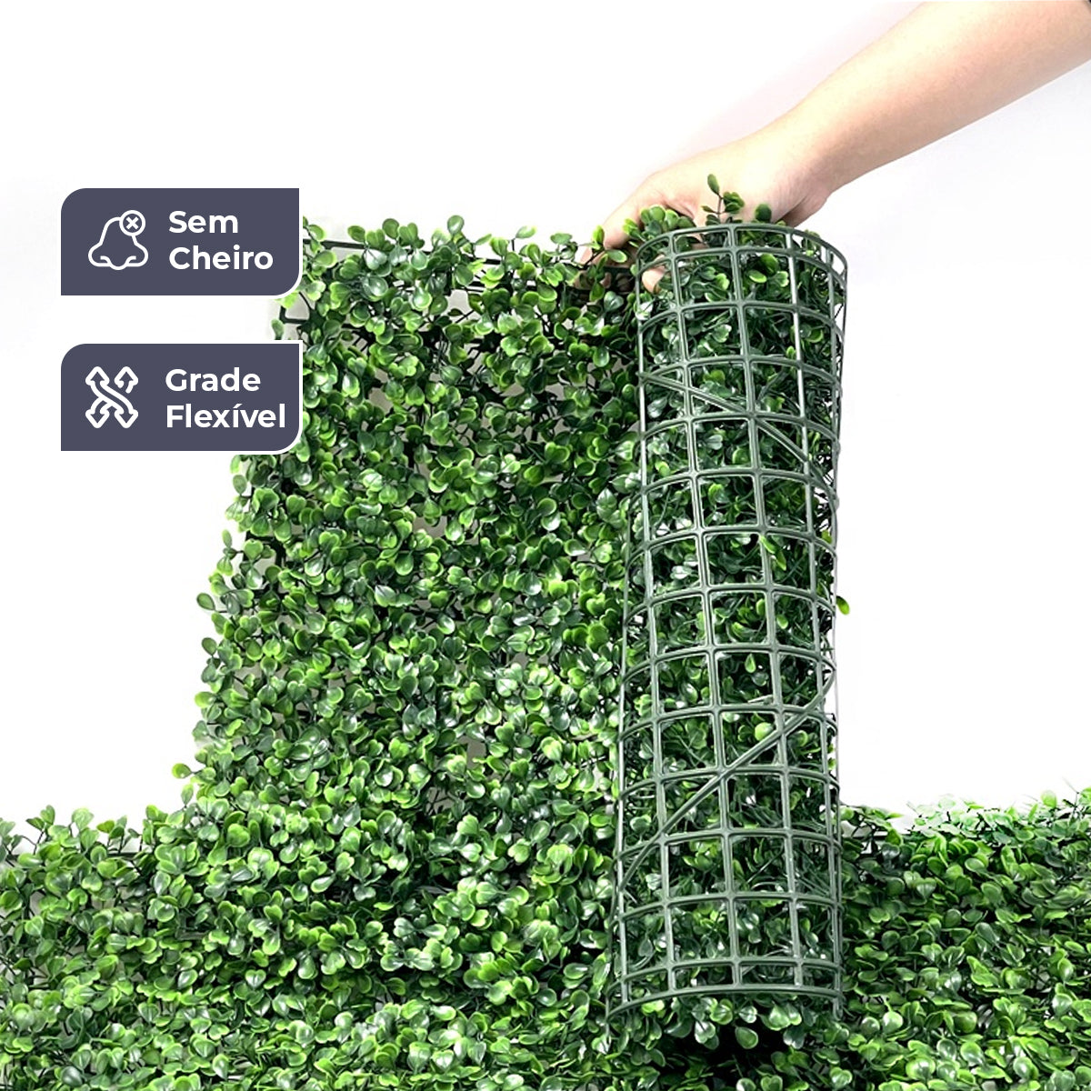 Kit 4 Placas Jardim Vertical Buchinho 60x40 cm - Plantas Artificiais - Decolab - variacao ou acabamento
