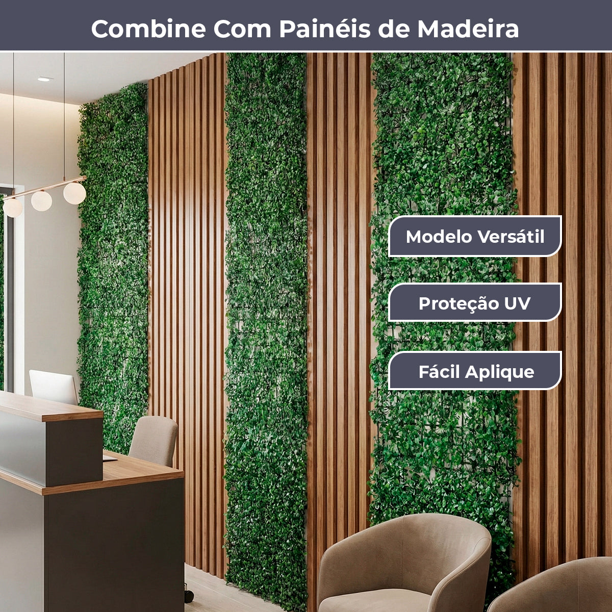 Kit 4 Placas Jardim Vertical Buchinho 60x40 cm - Plantas Artificiais - Decolab - imagem 6