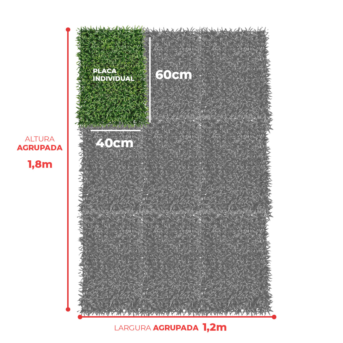 Kit 4 Placas Jardim Vertical Samambaia 60x40 cm - Plantas Artificiais - Decolab - imagem 7