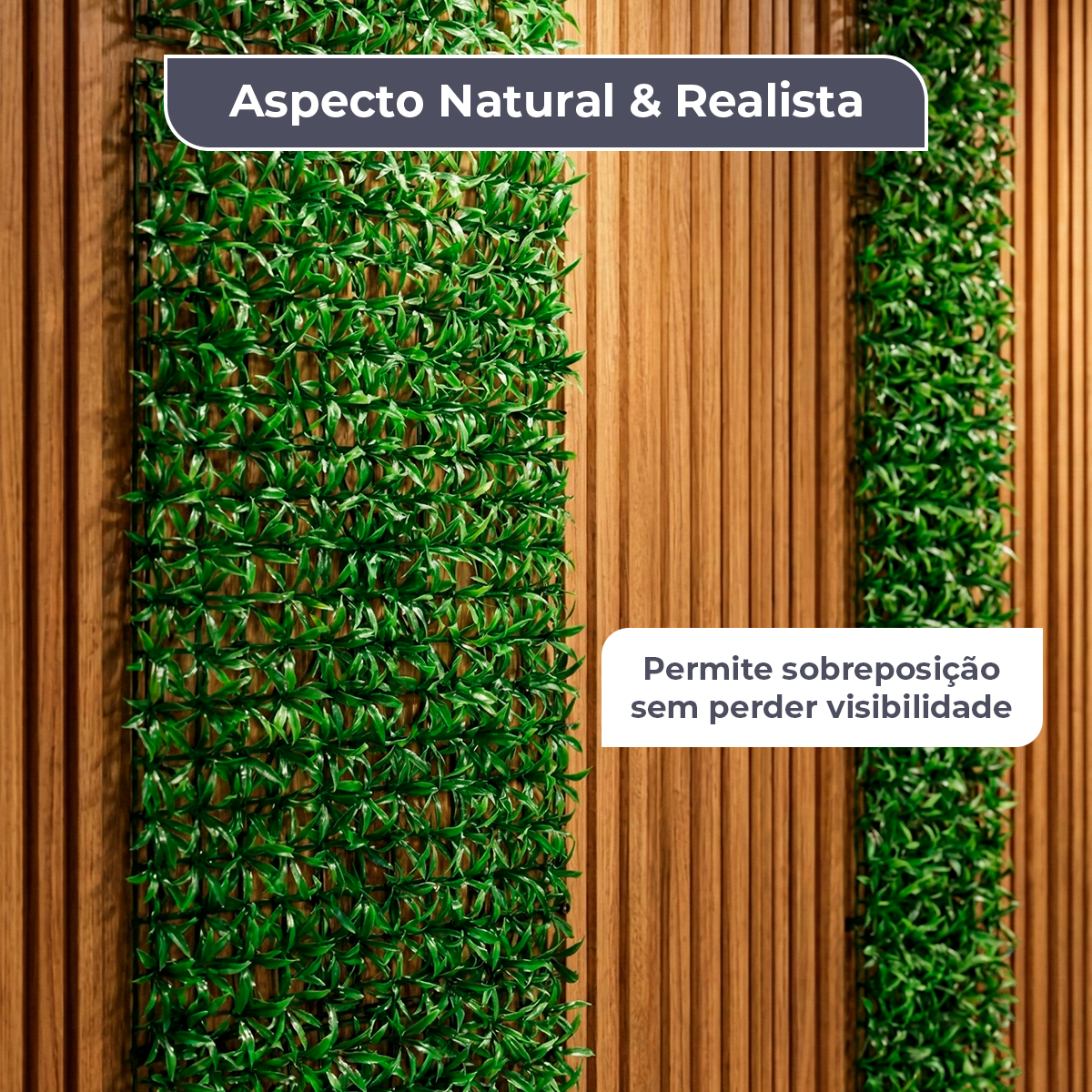 Kit 4 Placas Jardim Vertical Samambaia 60x40 cm - Plantas Artificiais - Decolab - detalhe do produto