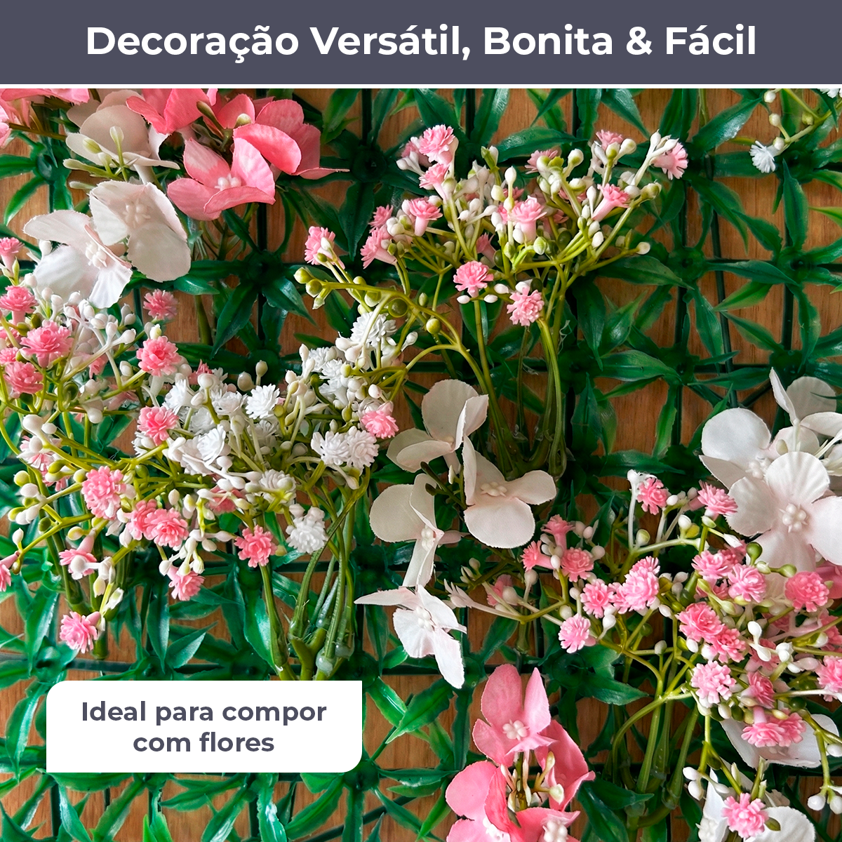 Kit 4 Placas Jardim Vertical Samambaia 60x40 cm - Plantas Artificiais - Decolab - produto em uso