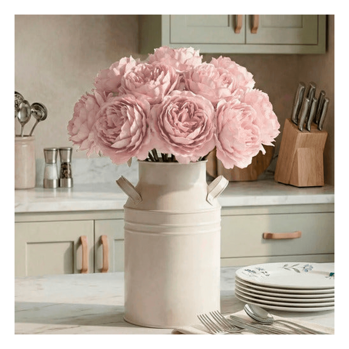 Kit 10 Rosas Artificiais 29 cm - Rosa Decolab