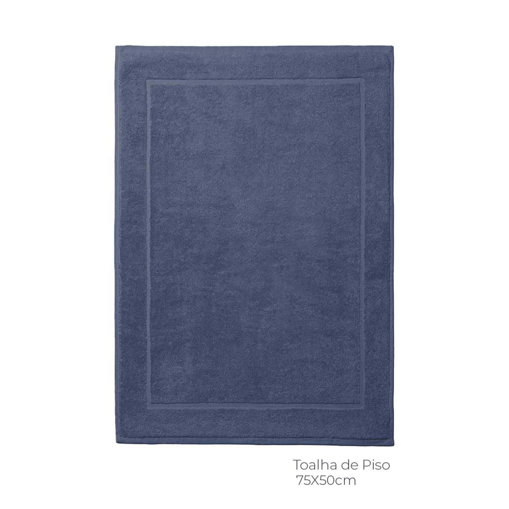 Kit 2 Toalhas de Piso - Azul-marinho