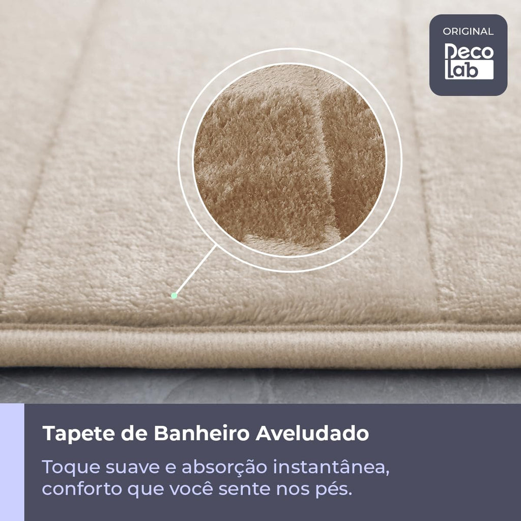 Jogo 3 Peças de Tapetes para Banheiro Super Soft - Bege