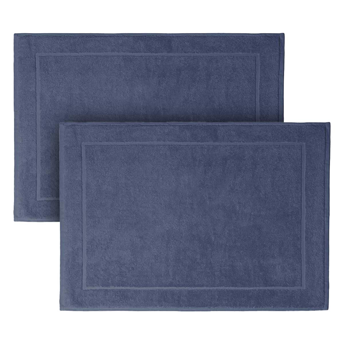 Kit 2 Toalhas de Piso - Azul-marinho