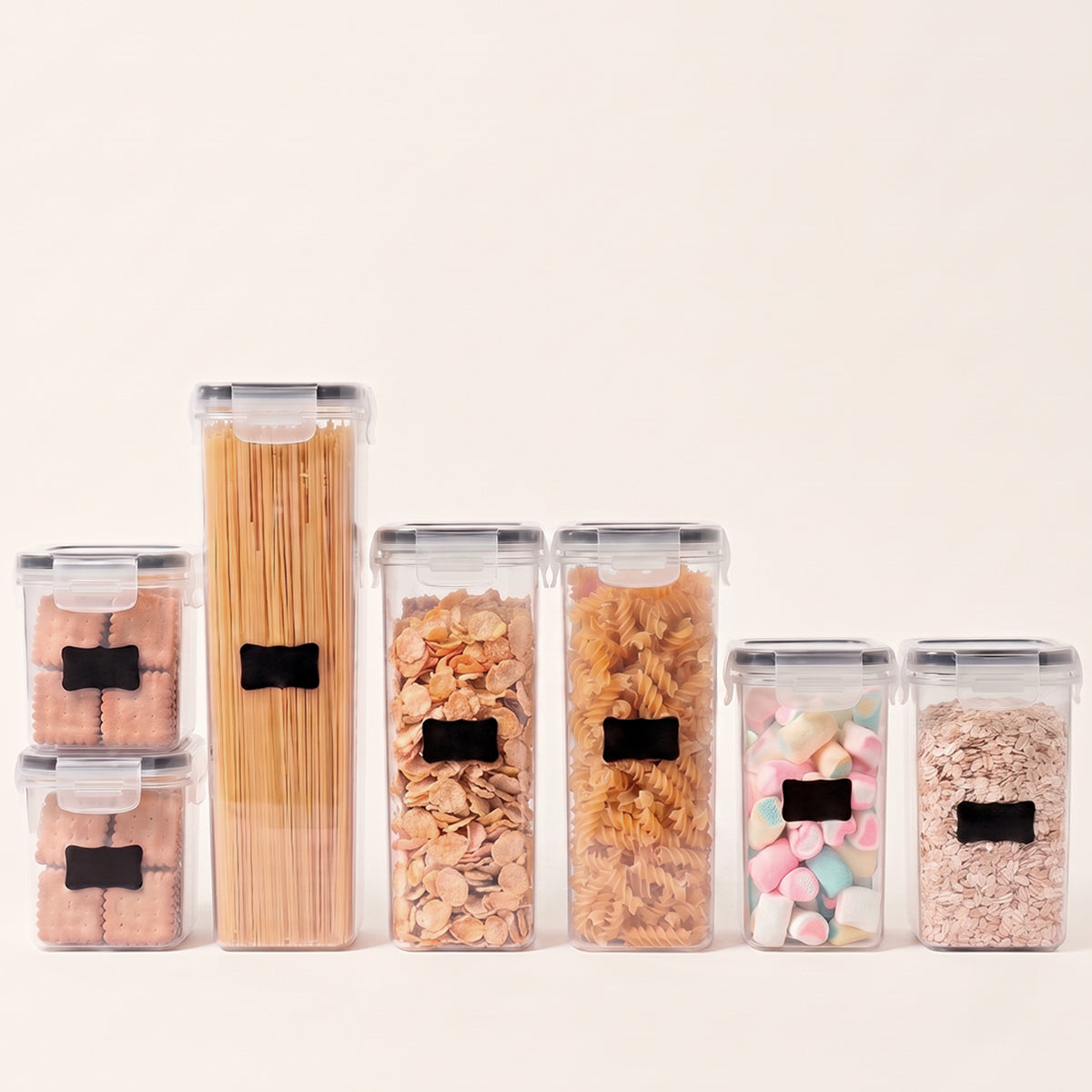Kit 7 Potes Herméticos com Trava para Cozinha - Potes para Alimentos - Decolab - foto principal