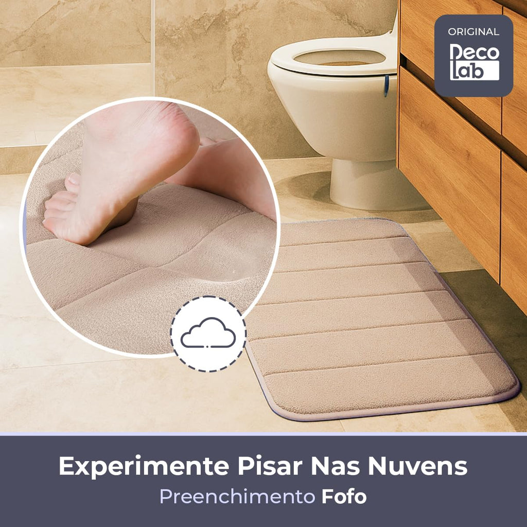 Jogo 3 Peças de Tapetes para Banheiro Super Soft - Bege