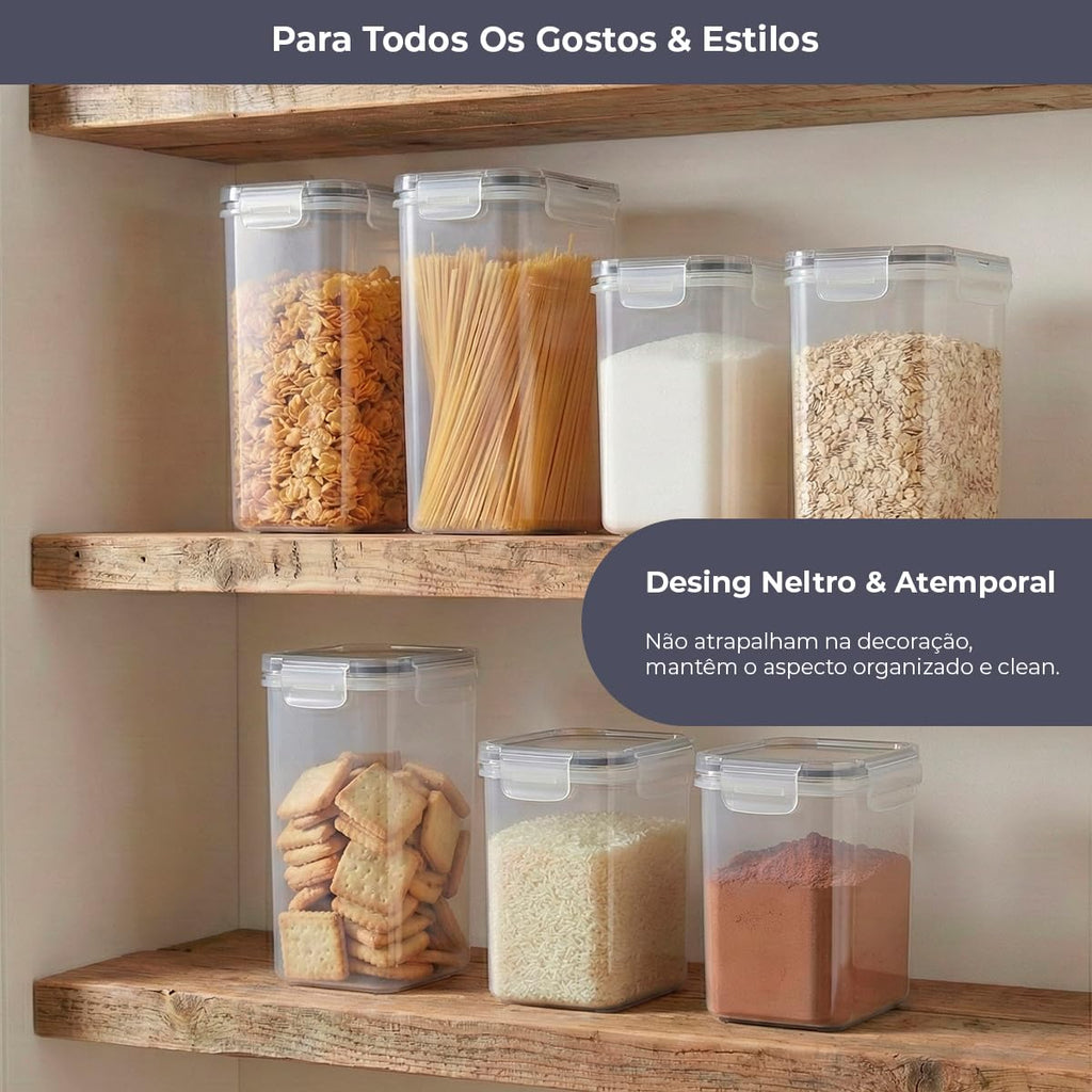 Kit 15 Potes Herméticos com Trava