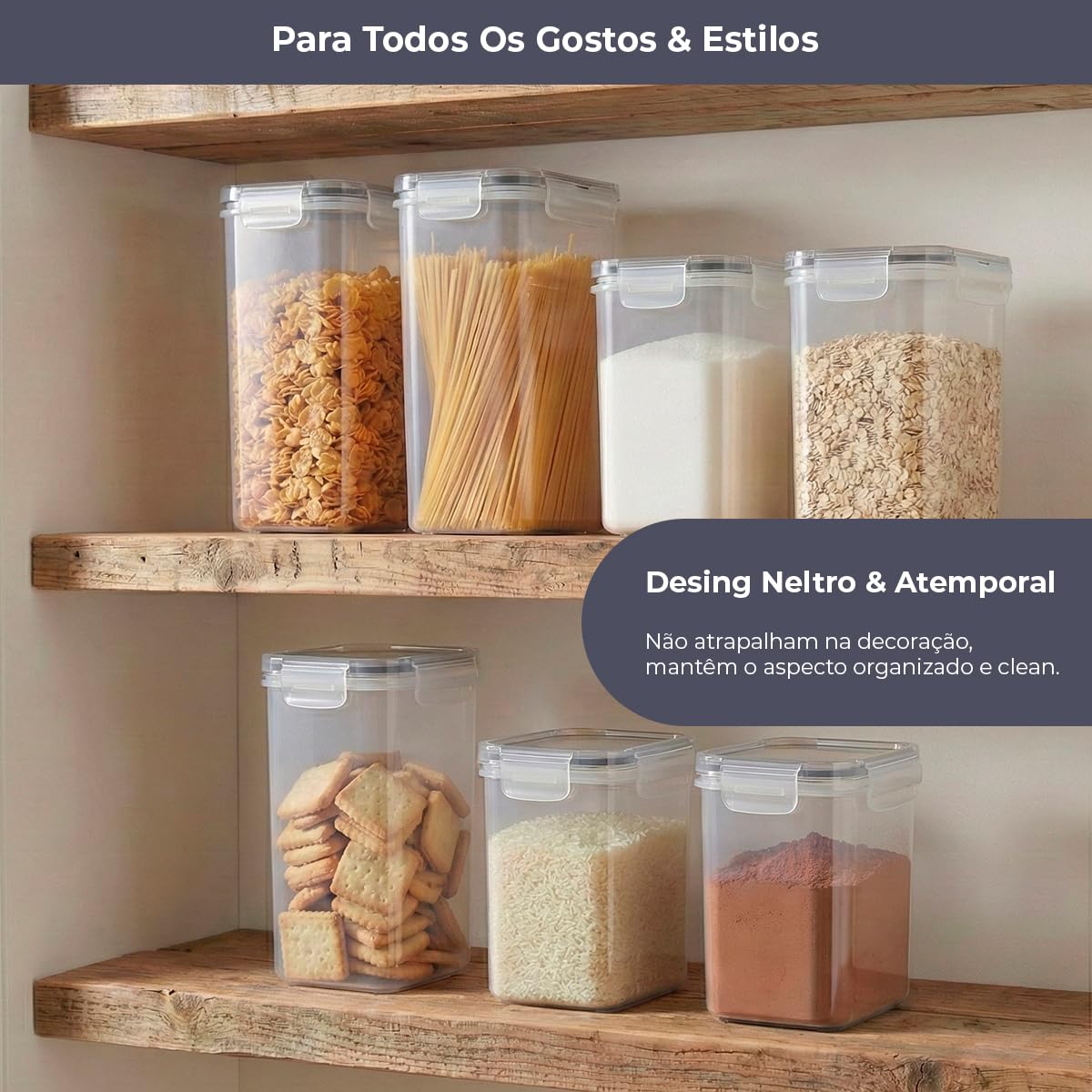 Kit 15 Potes Herméticos com Trava