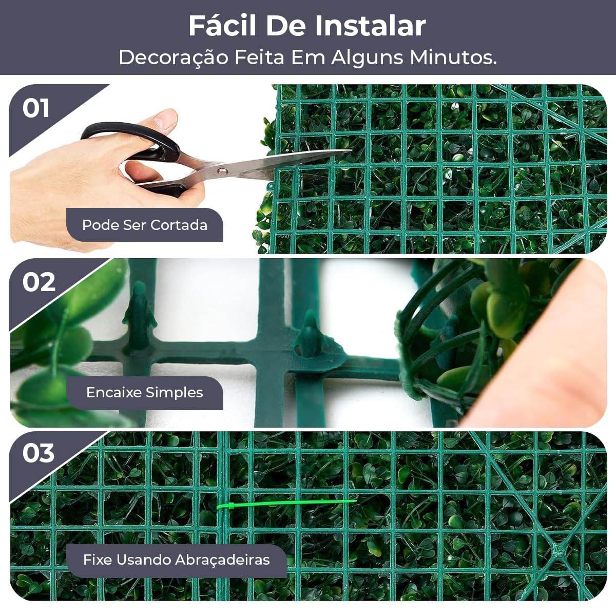 Kit 10 Placas de Jardim Vertical Samambaia