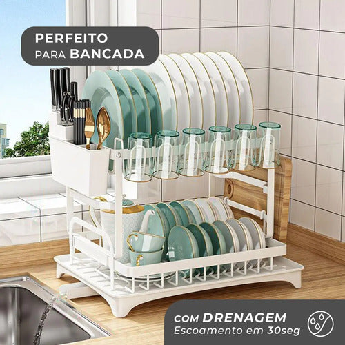 Escorredor de Louça 2 Andares - Branco