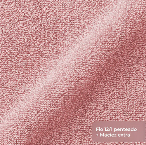 Jogo de Toalhas 5 Peças - Azul-marinho e Rosa