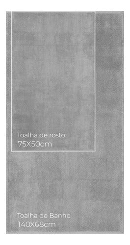 Jogo de Toalhas 5 Peças - Cinza-claro e Cinza-escuro