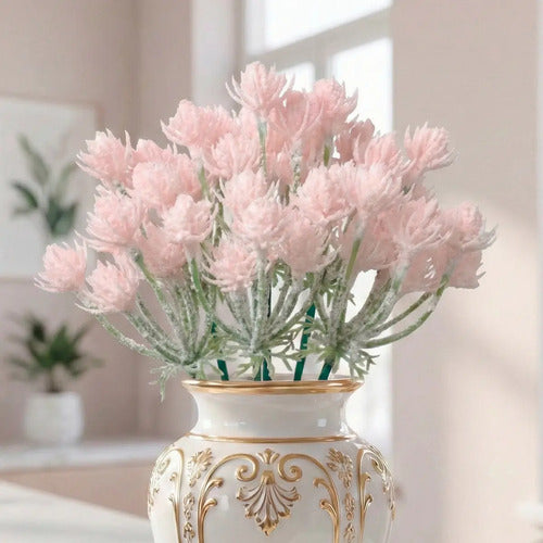 Kit 6 Flores Artificiais Decorativas - Rosa