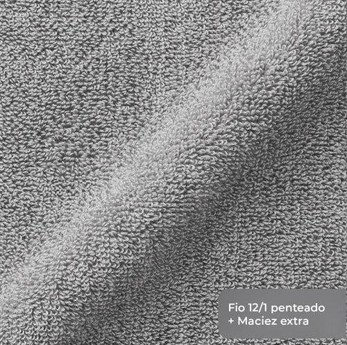 Jogo de Toalhas 5 Peças - Cinza-claro e Cinza-escuro