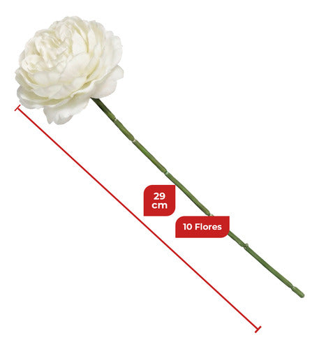 Kit 10 Rosas Artificiais - Branco