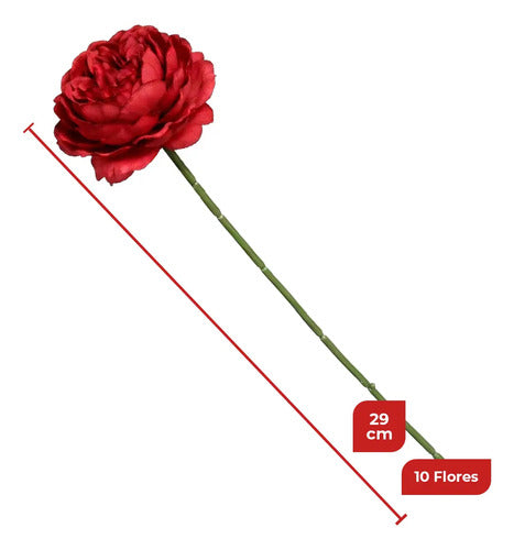 Kit 10 Rosas Artificiais - Vermelho