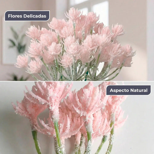 Kit 6 Flores Artificiais Decorativas - Rosa