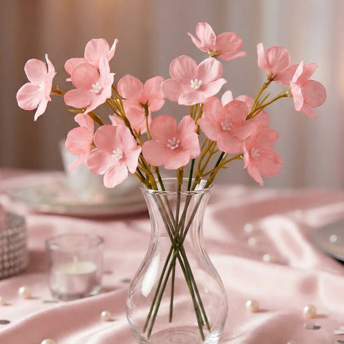 Kit 10 Flores Artificiais Hortênsia - Rosa