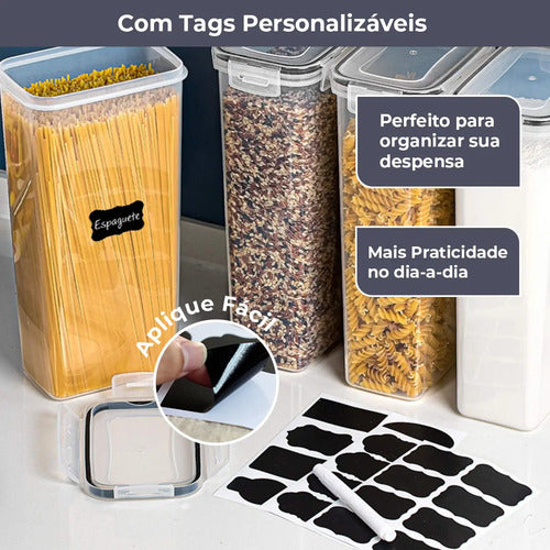 Kit 7 Potes Herméticos com Trava