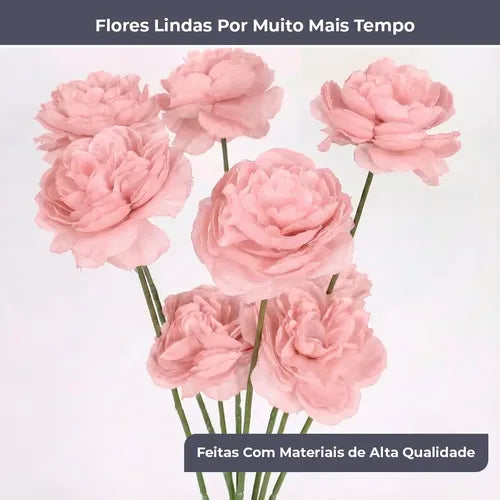 Kit 10 Rosas Artificiais - Rosa