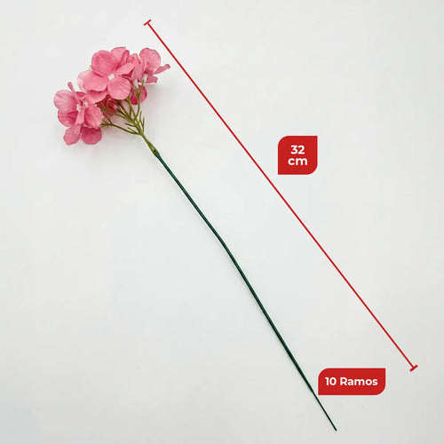 Kit 10 Flores Artificiais Hortênsia - Rosa
