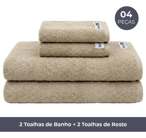 Jogo de Toalhas 4 Peças - Bege