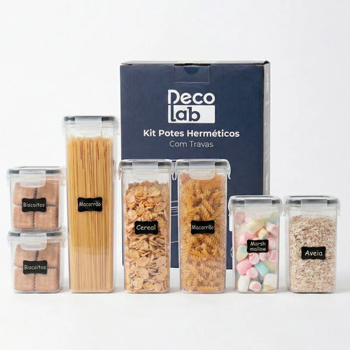 Kit 7 Potes Herméticos com Trava