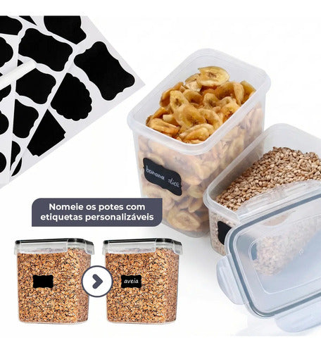 Kit 7 Potes Herméticos com Trava