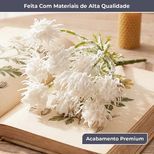 Kit 6 Flores Artificiais Decorativas - Branco