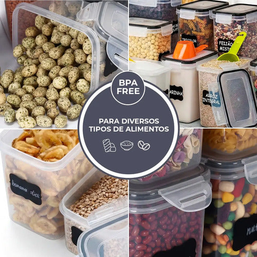 Kit 7 Potes Herméticos com Trava