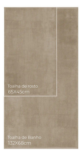 Jogo de Toalhas 4 Peças - Bege