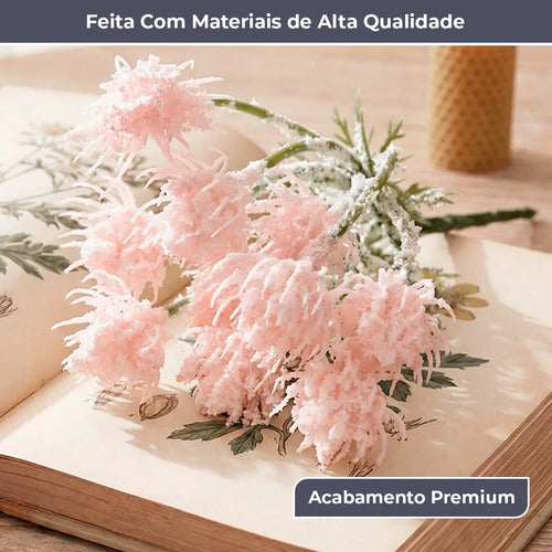 Kit 6 Flores Artificiais Decorativas - Rosa