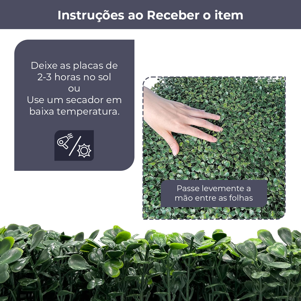 Kit 4 Placas Jardim Vertical Buchinho 60x40 cm - Plantas Artificiais - Decolab - imagem 5