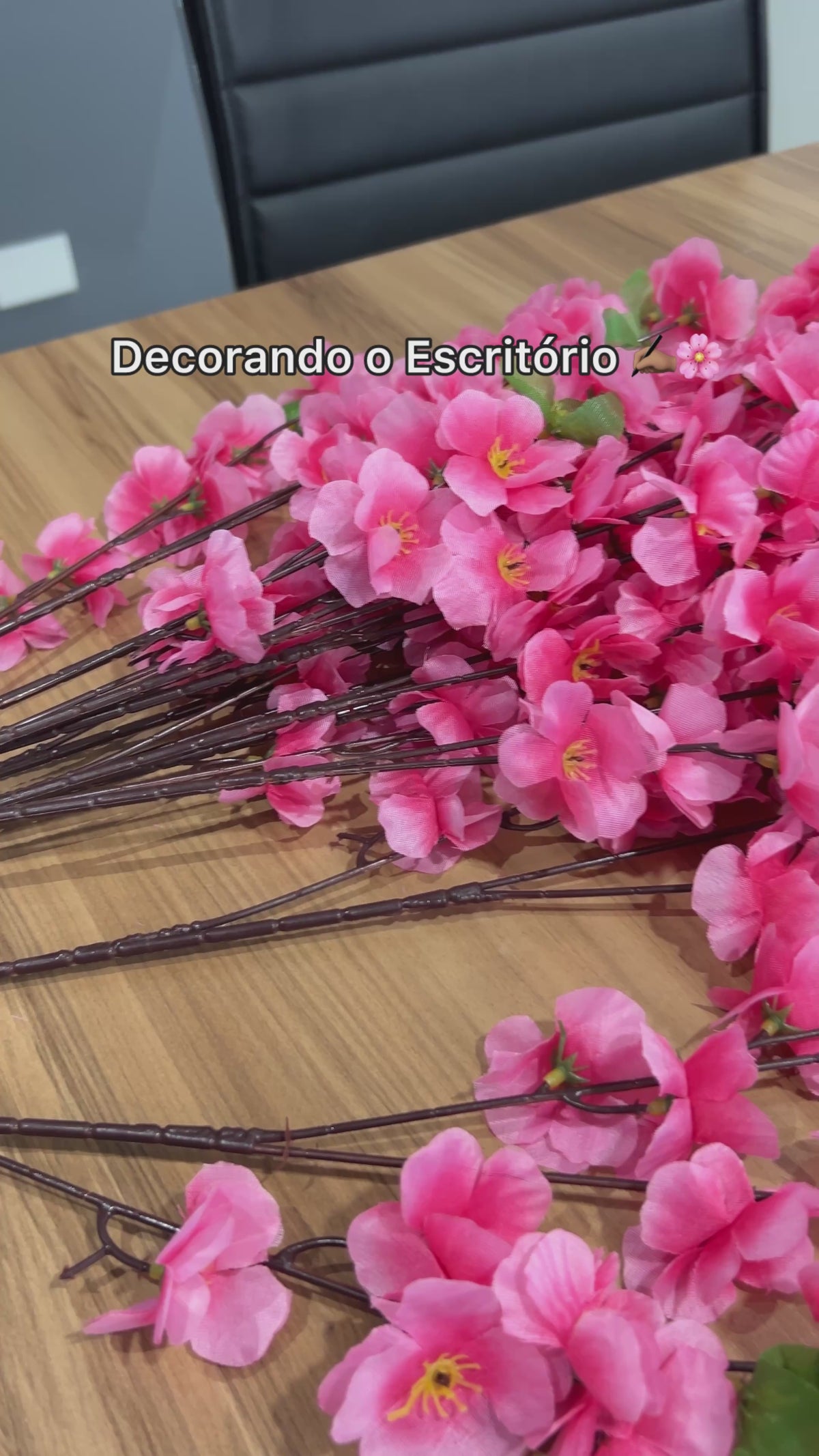 Decolab Kit 10 Galhos de Flor de Cerejeira Artificial 120 cm