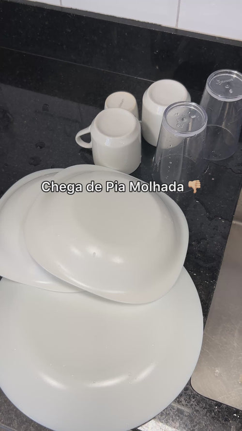Decolab Escorredor de Louça 2 Andares Aço Inox Premium Porta-Esponja